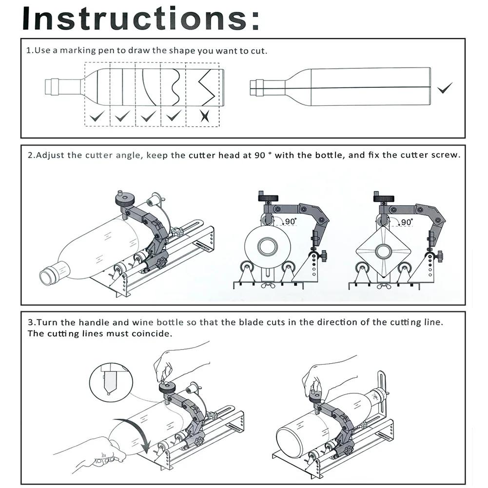 Инструмент для резки стеклянных бутылок DIY Квадратный Круглый Резак для скульптур из винных пивных стаканов Профессиональная машина для резки пивных стаканов Держатель для бутылок