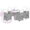 VidaXL Ensemble à Manger de Jardin avec Coussins 7 pcs, Table et Chaises avec Dossier Réglable, Meubles d'Extérieur Patio 3212217