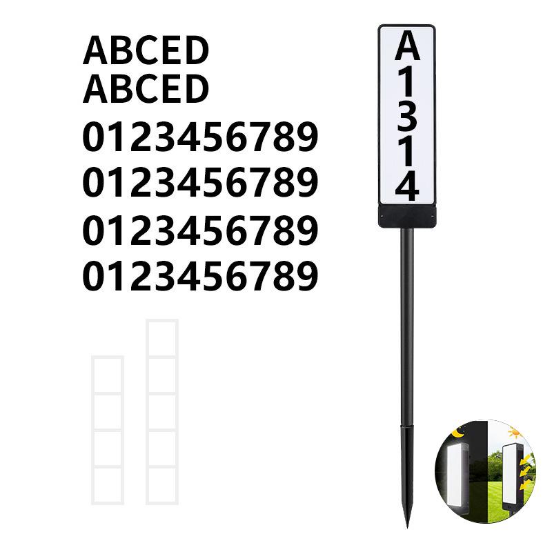 Новые солнечные заземляющие вилки для дверных знаков, светящиеся двухсторонние светодиодные лампы, уличные указатели адресов