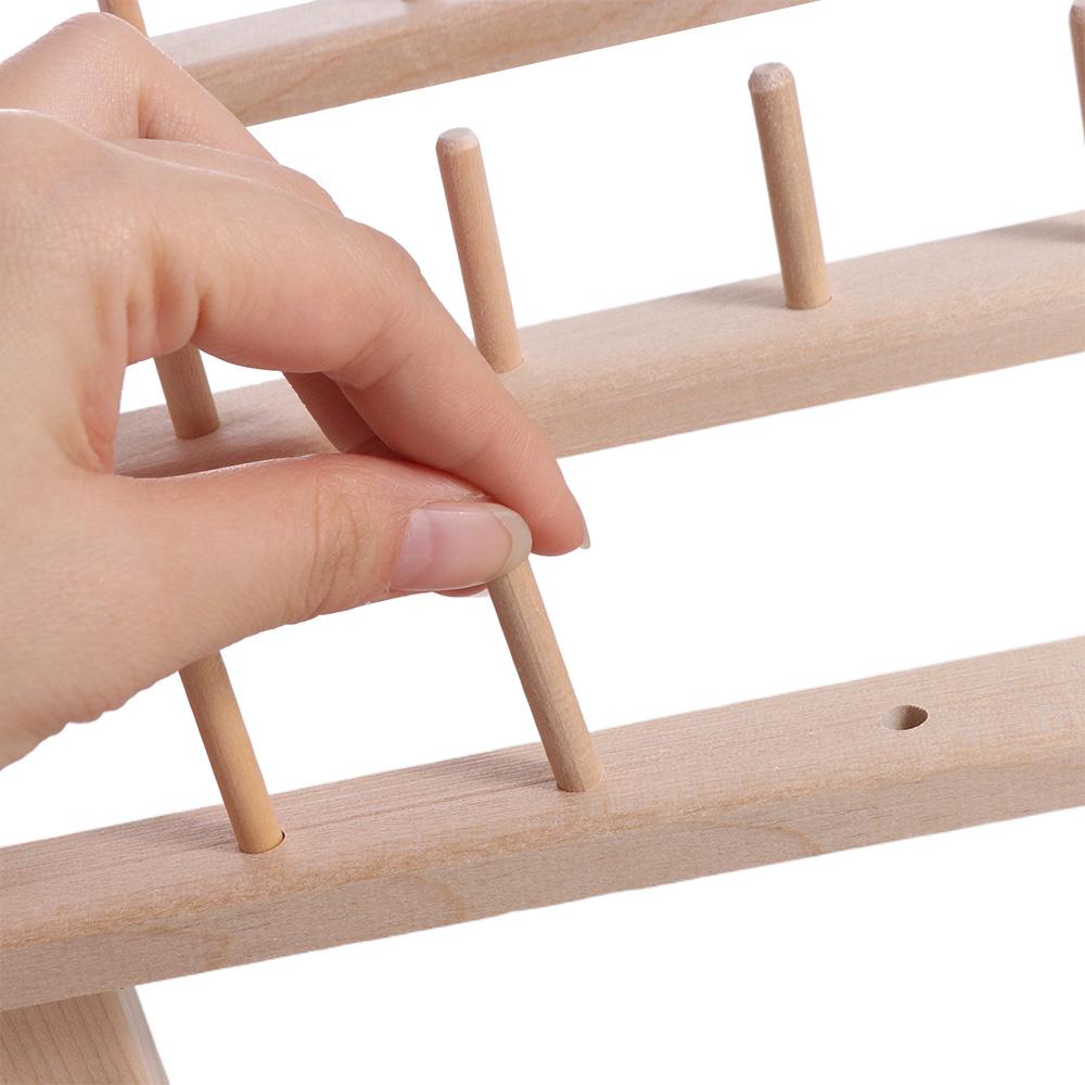 60 катушек Деревянный держатель для ниток Складной DIY Стеллаж для хранения швейных ниток Вышивка Прочный швейный стеллаж Органайзер Кольца