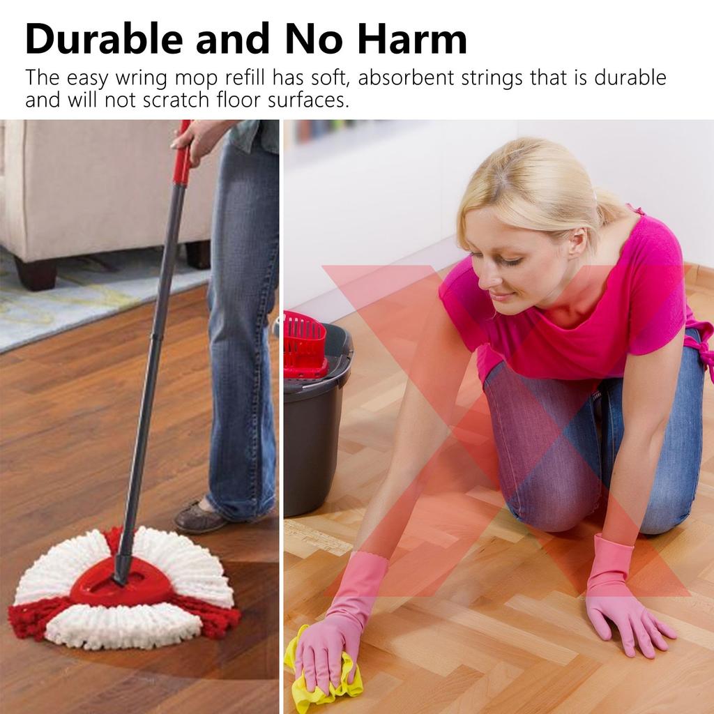 New Replacement 360 Rotating Head Easy Microfiber Spinning Floor Mop Head