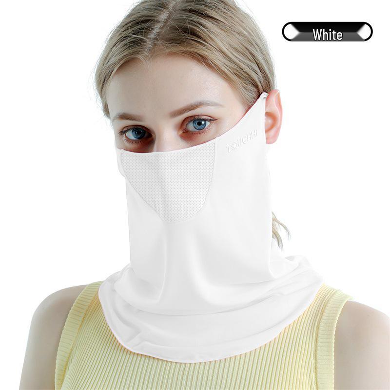 Женская маска для лица от солнца из ледяного шелка с 3D-защитой для глаз - Дышащая, тонкая и румянец для езды на велосипеде на открытом воздухе