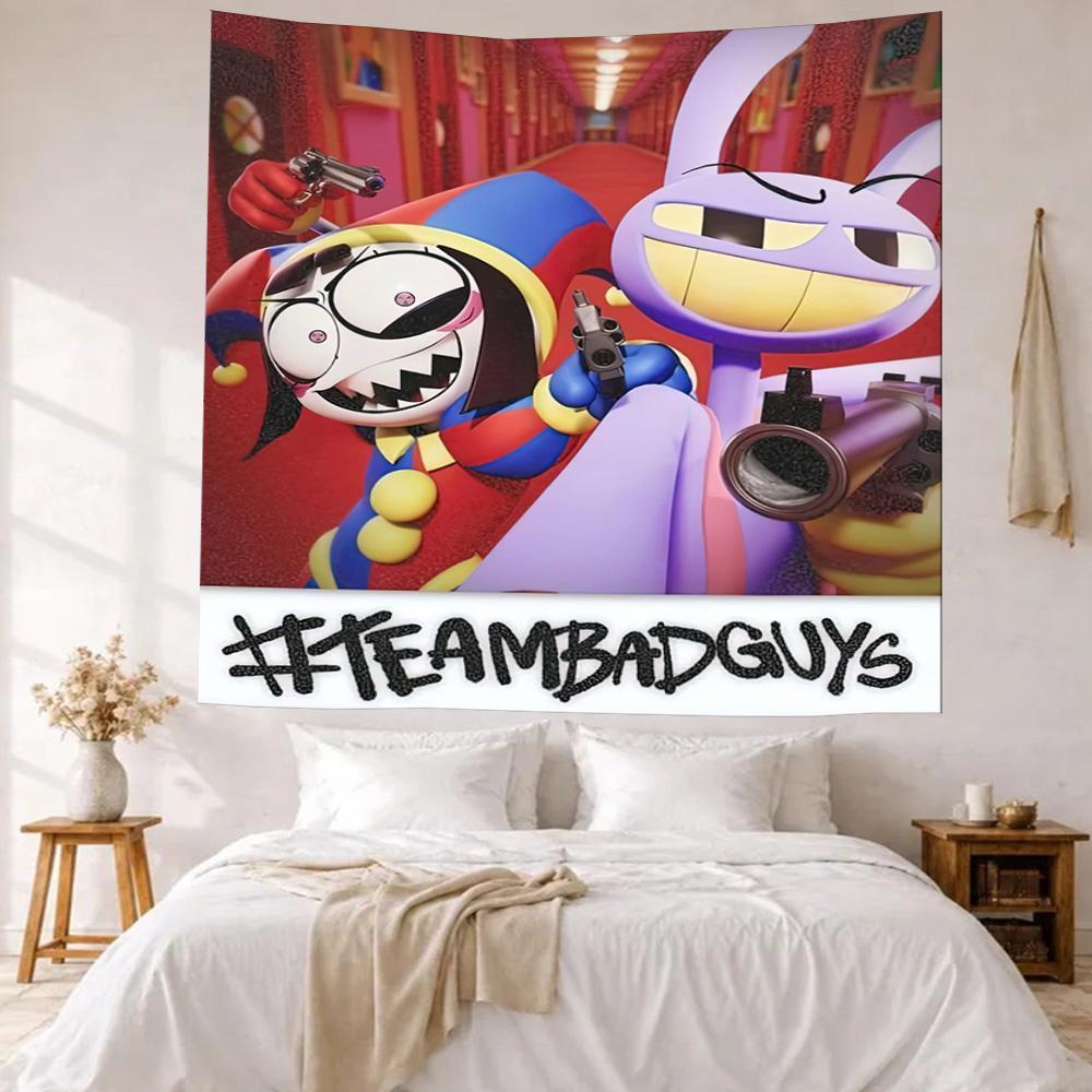 Digital Circus Wall Decor Tapestry Art For Pet Memorial Birthdaywedding Party Backdrop Family Gift