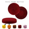 Premium Silver Fox Velvet Round Stool Cover Elastic Universal Bar Seat Cover Slip Resistant Protective Chair Slipcover