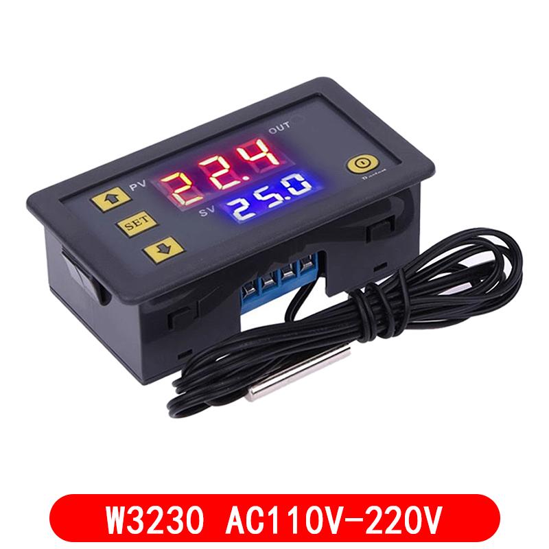 W3230 DC 12V 24V 110V 220V AC цифровой регулятор температуры светодиодный дисплей термостат с переключателем нагрева и охлаждения NTC датчик