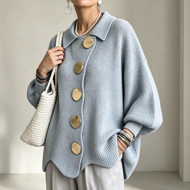 Women S Casual Loose Fit Buttoned Knit Cardigan For Autumn