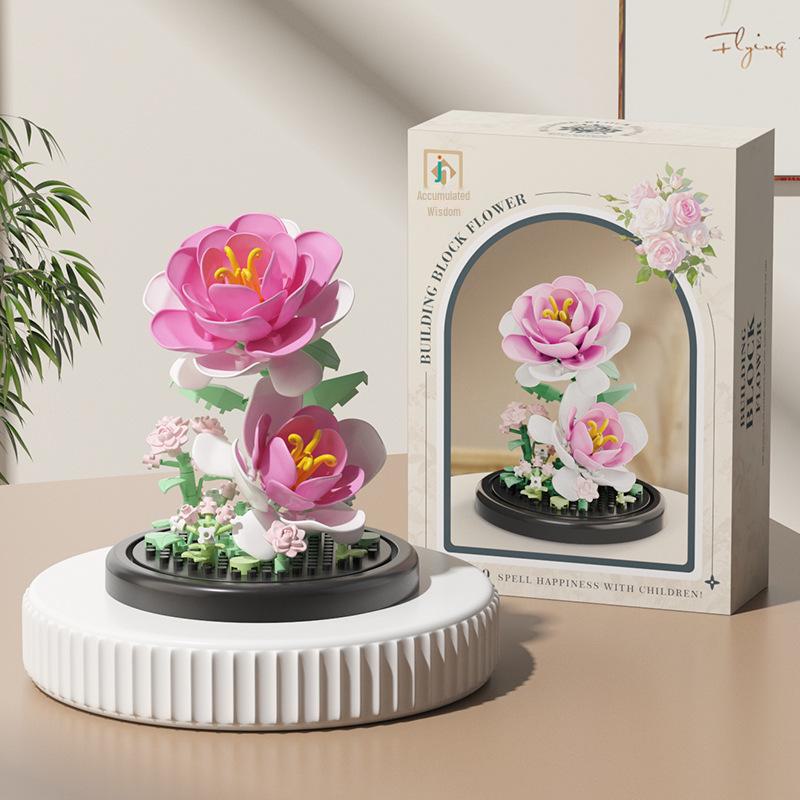 Valentine's Day Eternal Rose Bouquet: Compatible with Lego China Building Blocks, Flower Plant Potted Children's Toy