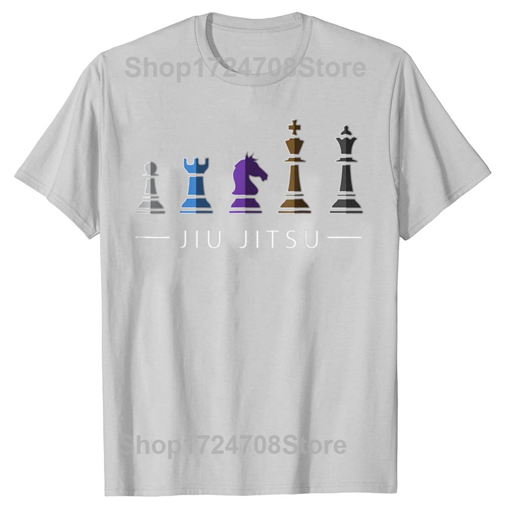 Смешные футболки с принтом Бразильского джиу-джитсу (BJJ) Шахматный Боец Пояс Футболка Мужская Женская Мода Повседневная Футболка 100% Хлопок Свободная Оверсайз Футболка