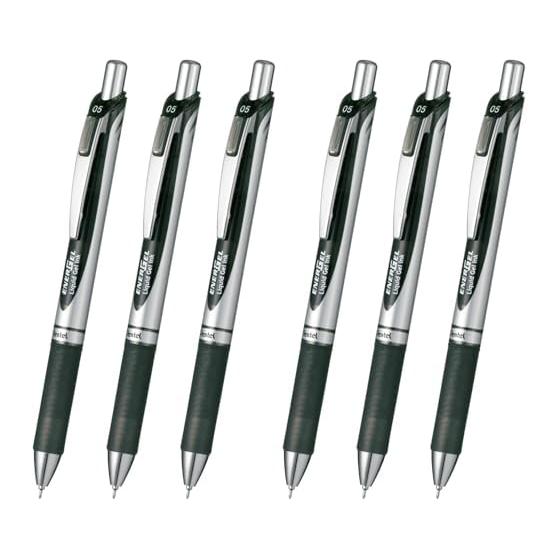 Выдвижная гелевая ручка Pentel EnerGel, 0,5 мм, черная, 3 шт.