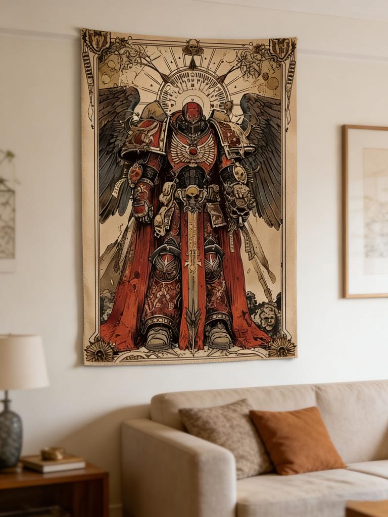1pc VIKAMA Total War Warhammer Tapestry Suitable For Game Room Bedroom Dorm Aesthetic Wall Hanging Decor Vintage Poster Style