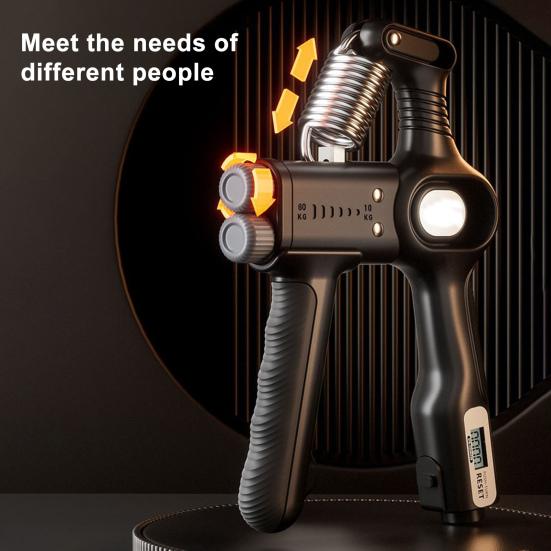 Тренажер для силы хвата с нескользящей ручкой, сопротивлением, регулируемым наращиванием мышечной массы, усилителем запястья, рукояткой для подсчета рук