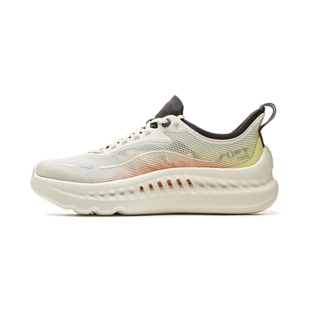 Li Ning SOFT COOL 2 Дышащие повседневные кроссовки с низким верхом из ТПУ Мужские Белый Желтый Оранжевый AGLV009-7