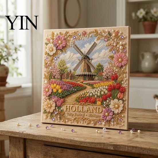 Художественные поделки для исцеления, Активности DIY, Набор для рисования искусственным жемчугом, Ручная работа, 3D-поделка с драгоценными бусинами, Цветочный пейзаж, Наборы для взрослых, Блестящий набор со стразами