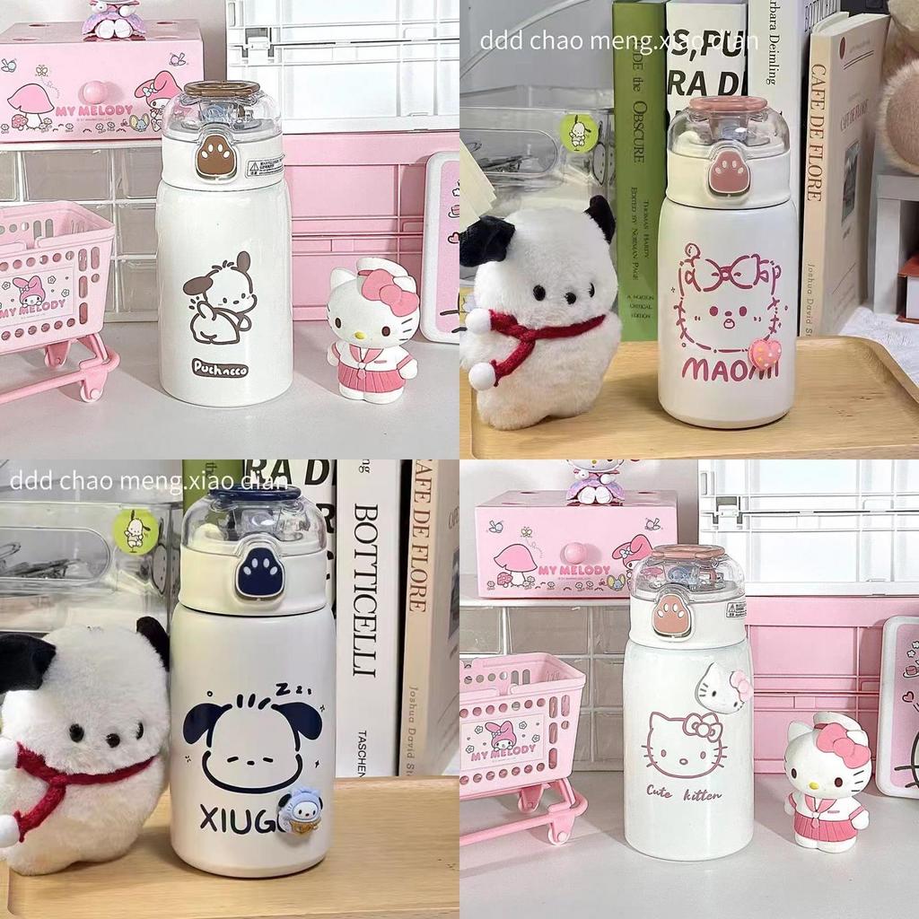 Термокружка Sanrio с лапкой, с вакуумной изоляцией из нержавеющей стали, для детей и студентов