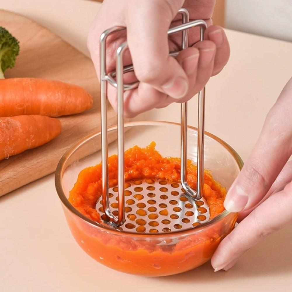 Dense Mesh Vegetable Masher Ergonomic Handle Fruit Press Maker  Kitchen Tool Accessories