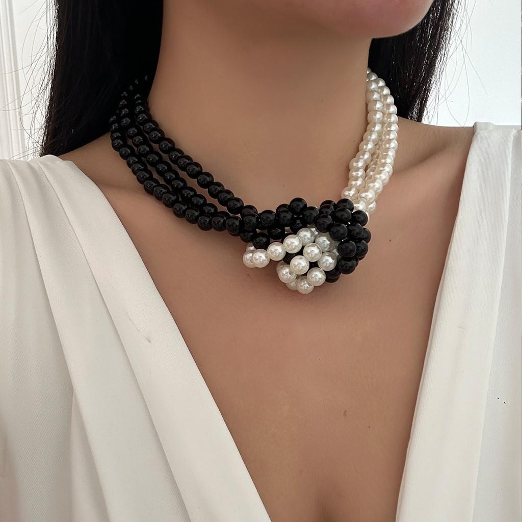 Многослойное Жемчужное Ожерелье Для Женщин с Геометрическим Дизайном Ручной Работы Художественные Украшения