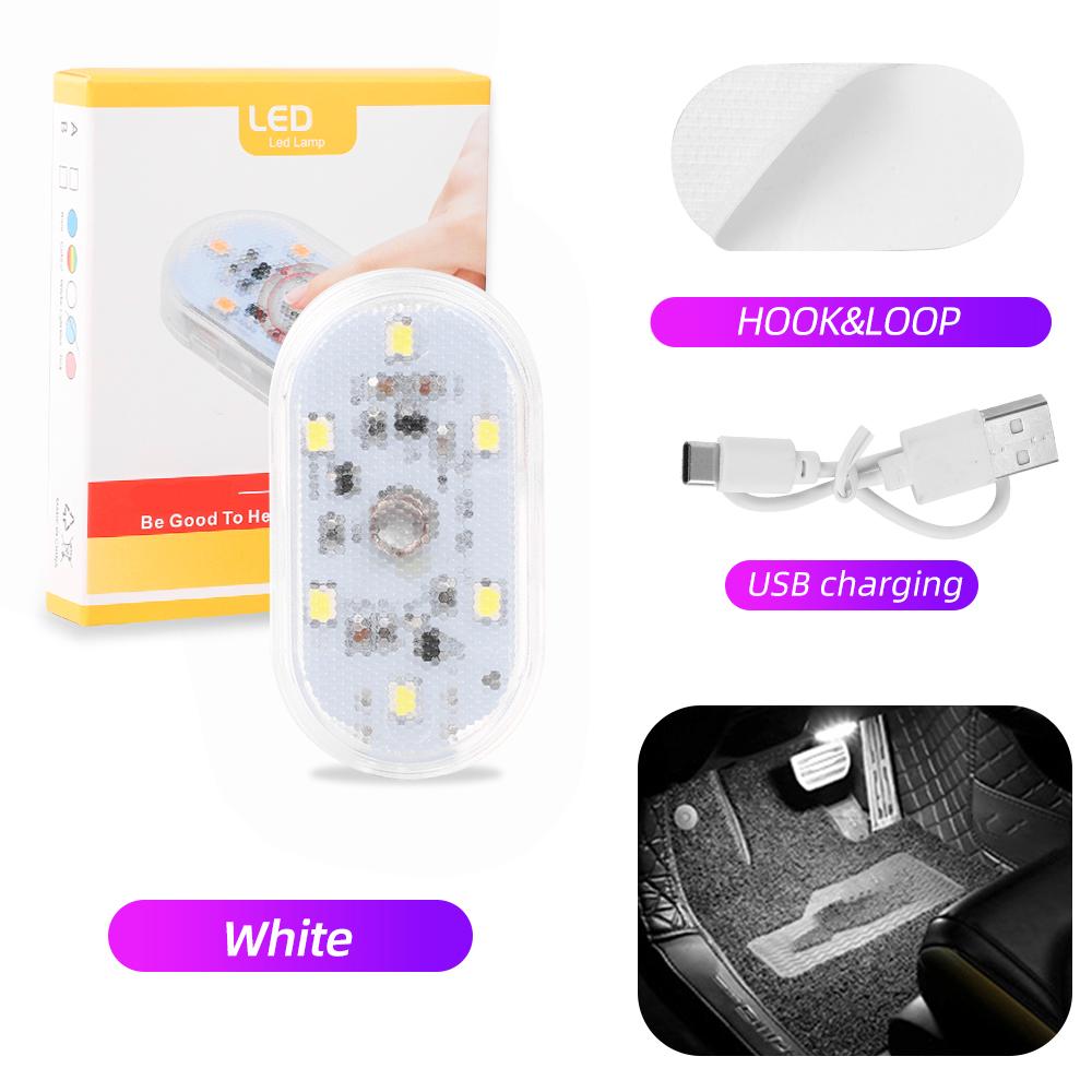 5V Автомобильный свет салона Finger Touch Sensor Switch Auto Roof Потолочная лампа для чтения USB Charge Светодиодные атмосферные огни Открытая дверь автомобиля Сигнальная лампа 6 цветов