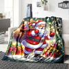 Custom Name Christmas Santa Claus Theme Printed Blanket - Perfect for Couch, Bed, Travel & Outdoor Use | Machine Washable, Cozy & Durable.