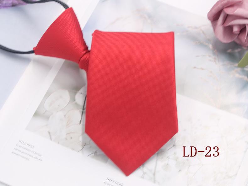 Мужской деловой галстук-молния, 8 см, в красную и черную полоску