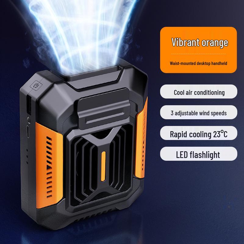 Портативный USB-вентилятор с креплением на пояс и регулируемой скоростью