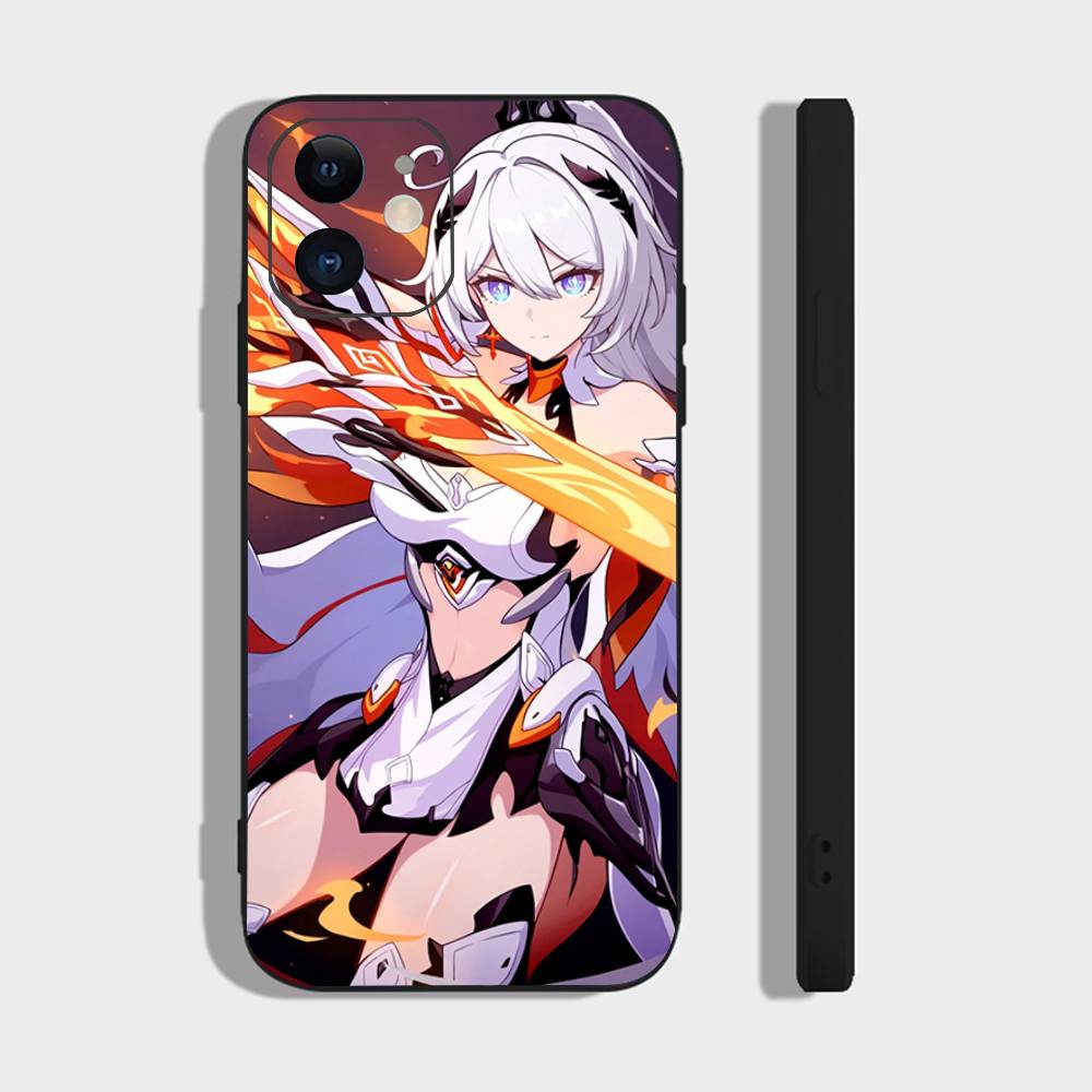 Kiana Kaslana Анимированный Игровой H-Honkai I-Impact 3 Чехол для Телефона Для IPhone 17 Air 16 15 14 13 Pro Max 11 12 Черный Силиконовый Чехол