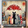 Кот, укрывающийся от дождя, Полный 5D DIY Жемчужная Алмазная Живопись Камни Наборы для Взрослых/Новичков Идея Подарка Домашний Декор 11,81x11,81 дюйма