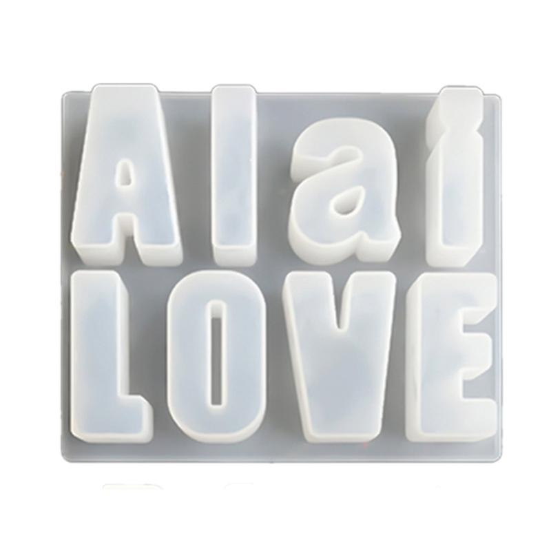 Серьги-кулон, креативная форма для брелка с буквами, гибкая силиконовая форма для изготовления персонализированных аксессуаров с буквами из смолы
