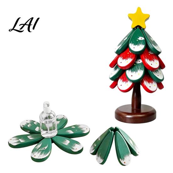 Foldable Pot Holder Christmas Tree Wooden Trivets Durable Pine Wood Potholders with Storage Stand Space Saving Kitchen Decor Heat Resistant