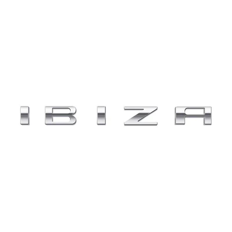 vhzh5 1pcs For Ibiza 6L 6J Letter Emblem 3D Decals Sticker Rear Trunk Badge Logo Metal Accessories For Seat Ibiza Leon Cupra Altea
