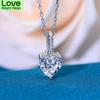 Luxury S925 Silver Necklaces Pendants For Women Fine Jewelry Ladies Shiny Diamond Heart Pendant Gift Necklace For Female
