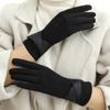 Warm Gloves with Velvet, Suitable for Women To Use In Winter, Touch Screen Elegant Bow Accessories, Cycling and Driving Gloves
