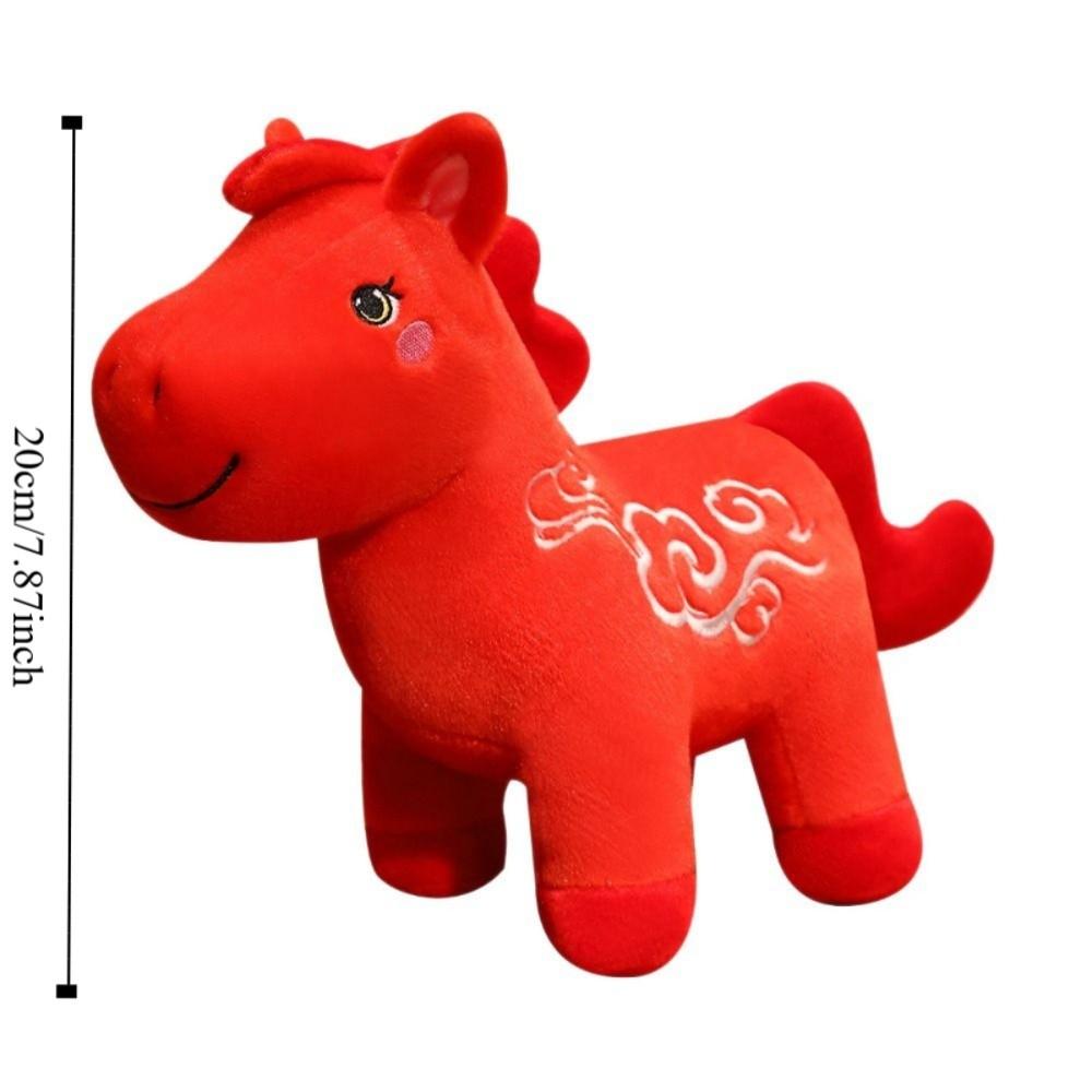 Letter Print Plush Horse Doll 2026 Horse Year Pony Animal Toys Zodiac Horse Figurine  Birthday Gift