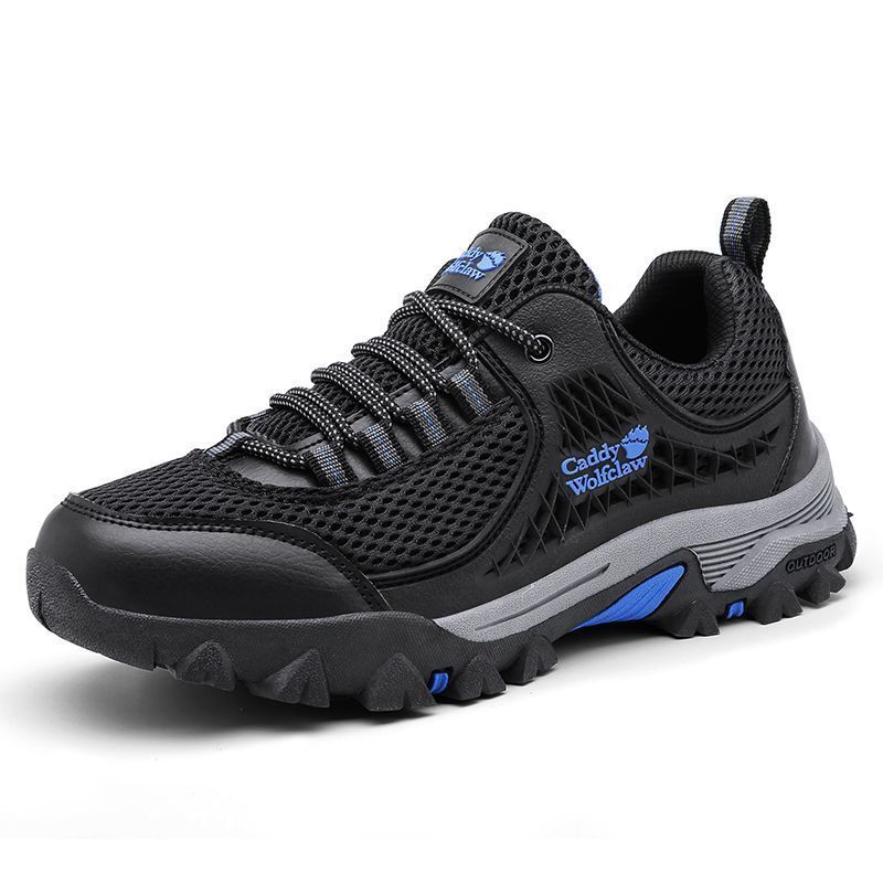 Summer Breathable and Non-smelly Mesh Shoes Men's Beef Tendon Soles Waterproof and Non-slip Sports Shoes Large Size Middle-aged Dad Shoes Travel Shoe