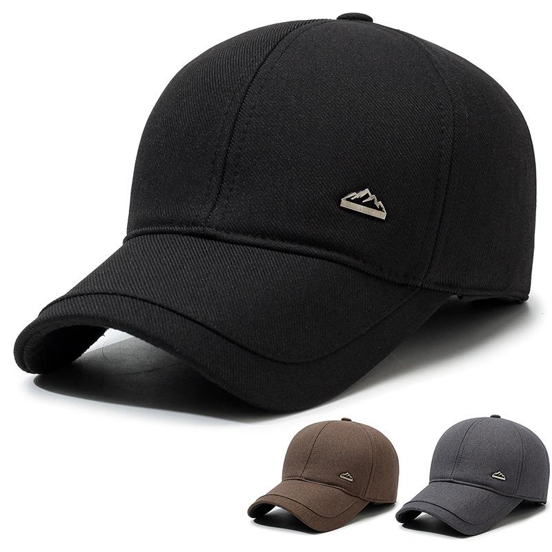 Новинка сезона, мужская бейсболка с защитой от ветра и ушей, для людей среднего и пожилого возраста, теплая и морозостойкая хлопковая кепка для пап и стариков
