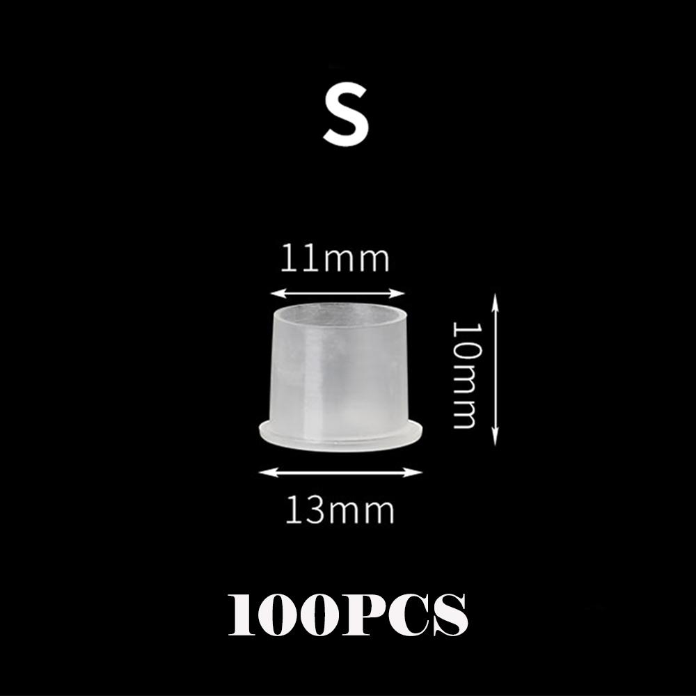 DM 100 шт. Одноразовые колпачки для тату-краски Пластиковый прозрачный держатель-контейнер с дном для пигмента Поставка для перманентного макияжа Микроблейдинга