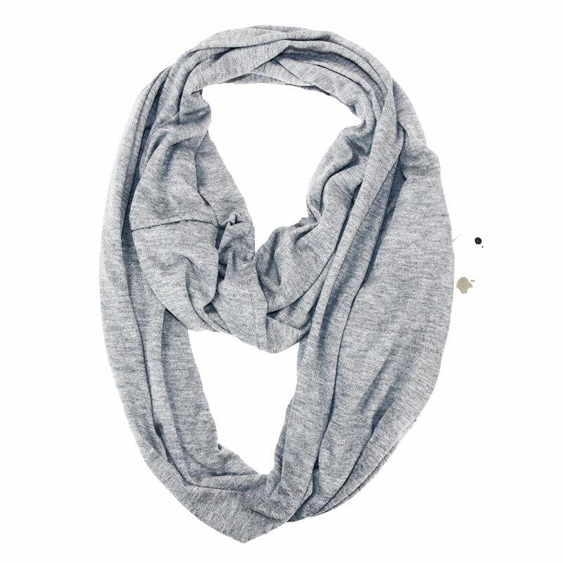 Однотонный шарф Infinity с карманом для хранения для женщин
