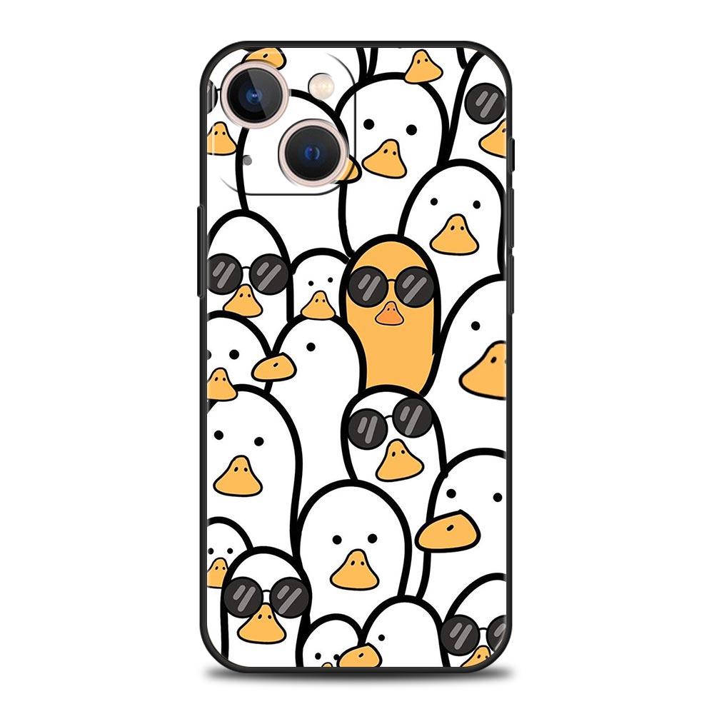 Роскошный чехол для телефона iPhone 15 14 11 Pro Max 13 12 XS X XR SE3 7 8 Plus, противоударный чехол с изображением милого гуся или утки