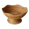 Handmade Rattan Fruit Basket Pantry Organizer Home Living Room Basket Rattan Bread Bowl for Countertop Party Dining Room Makeup