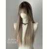 Супер горячий градиентный окрашенный длинный прямой парик в азиатском стиле с челкой - европейский и американский полный парик