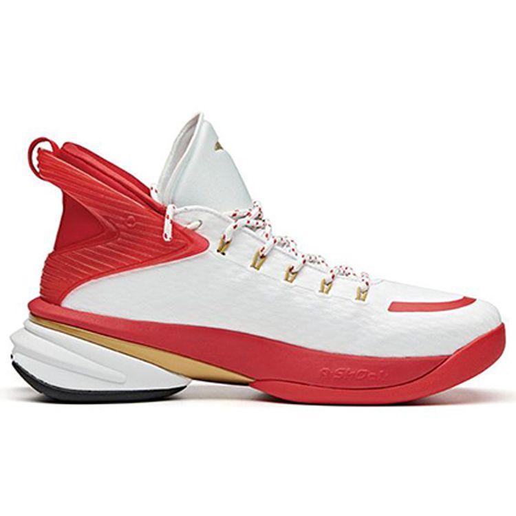 Anta UFO 2nd Generation Durable Non-Slip High-Top Basketball Shoes Men Sneakers White Red 112011608-5