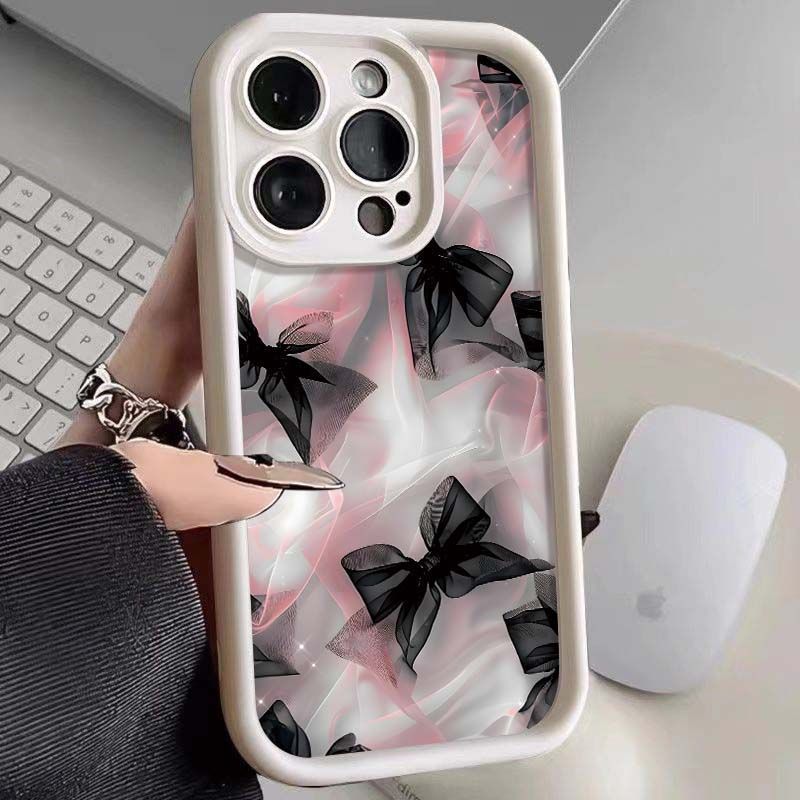 Розовый Чехол для Телефона с Бантом Для OPPO Reno 15F 12F 11F 13F 15 13 14 11 Realme C53 C55 C65 C63 C67 C71 15T 14 Plus A60 A6 A5 Pro