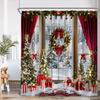 Рождественская шторка для душа Елка Подарки Зимний лес Кедр Природа Пейзаж Дом Настенный гобелен Тканевые шторы для ванной Декор