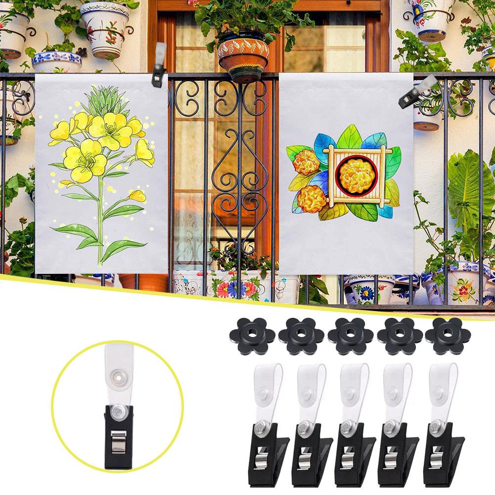 Премиум черный садовый флаг фиксаторы и зажимы 5 шт. набор использовать флагшток и на газон ветер для анти Ya G8W1