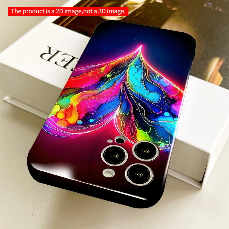 2DFlat Neon Heart Abstract Art Phone Case All inclusive film hard iPhone case, compatible with iPhone 18 Pro Max 17 16 15 14 13 12 11