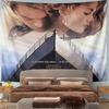 Horizontal Tapestry Titanic Poster Couple Ship Bow Clouds, Blue Beige, Wide Decor for Adult Fan Dorm Gift
