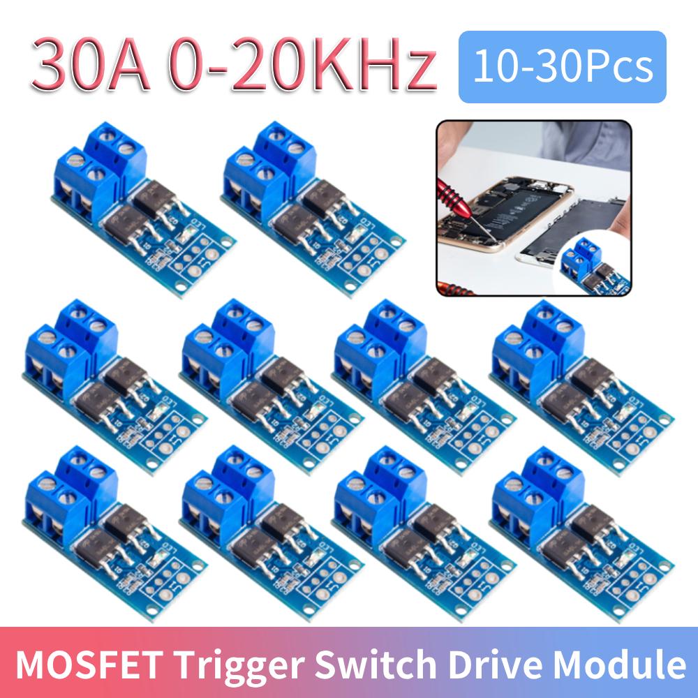 10-30Pcs PWM Adjustment Electronic Switch Control Board DC 5V-36V 400W MOSFET Switch Drive Module for Lamp Brightness Control