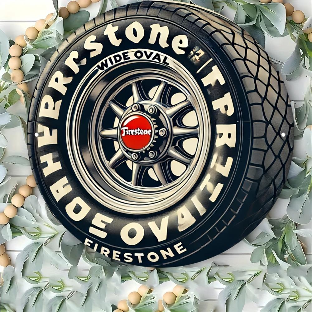 D Flat шт. Винтажная металлическая настенная вывеска Firestone Tire дюймов Круглая Ретро Рекламный Декор с FIRESTONE