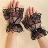 Up Bridal Wedding Gloves Mesh Bow Hand Wrist Cuffs Lace Hand Sleeves Lolita Gloves Women Gloves