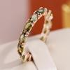 Full Olive Green Zircon Finger Rings for Women Classic Vintage Jewelry Stackable