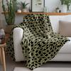 Warm Fleece Blanket with Geometric Pattern Decorative Throw Blanket Sofa Bed Living Room Bedding Soft Warm Cozy Gift